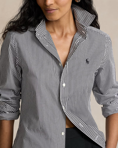 Ralph Lauren Slim Fit Striped Cotton Shirt | Black/White