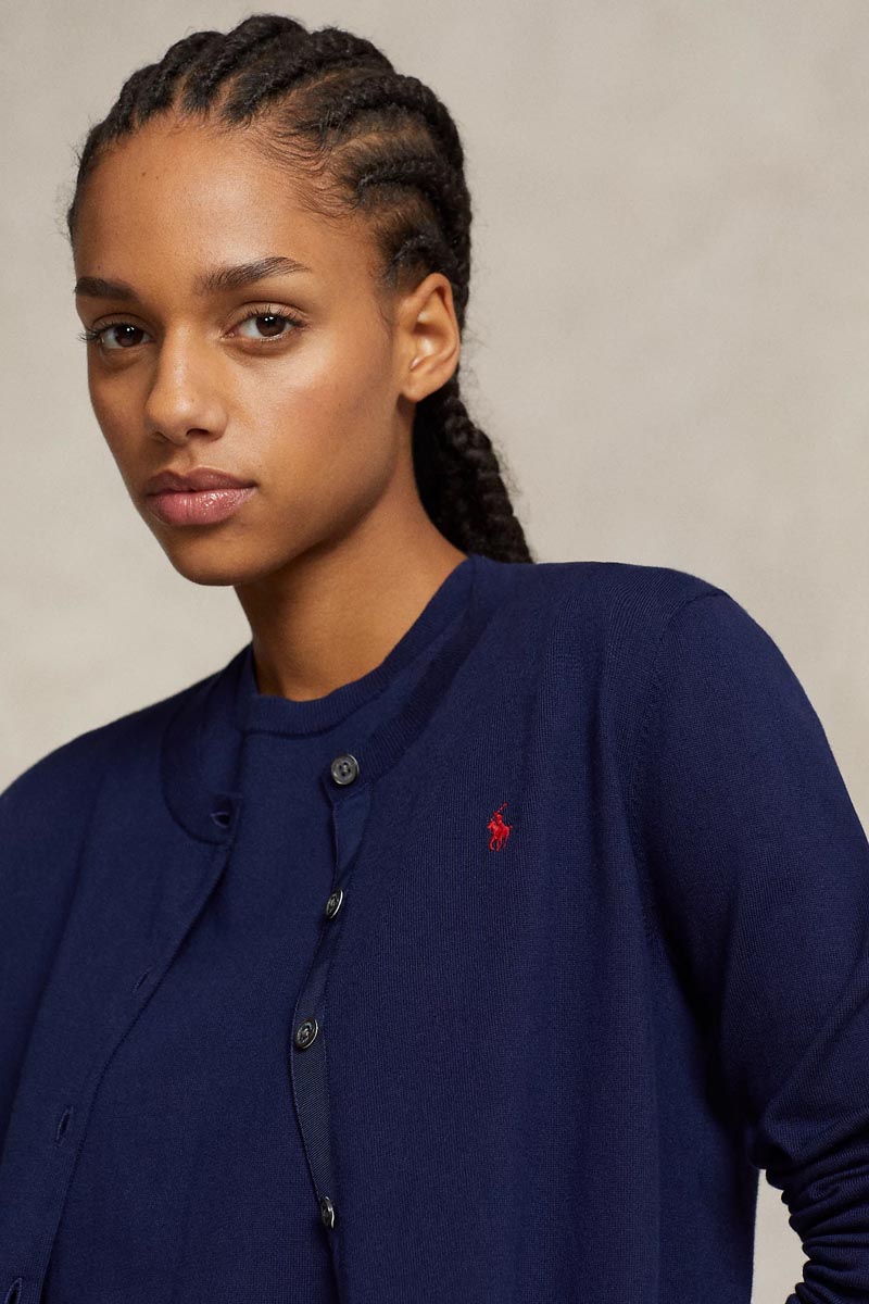 Ralph Lauren Cotton-Blend Cardigan | Bright Navy