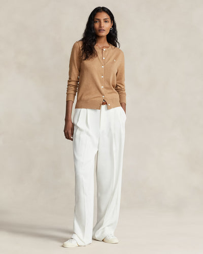 Ralph Lauren Cotton-Blend Cardigan | Camel Melange