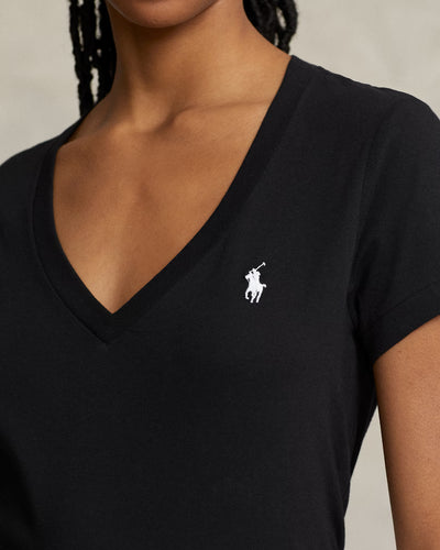 Ralph Lauren Cotton Jersey V-Neck T-Shirt | Black