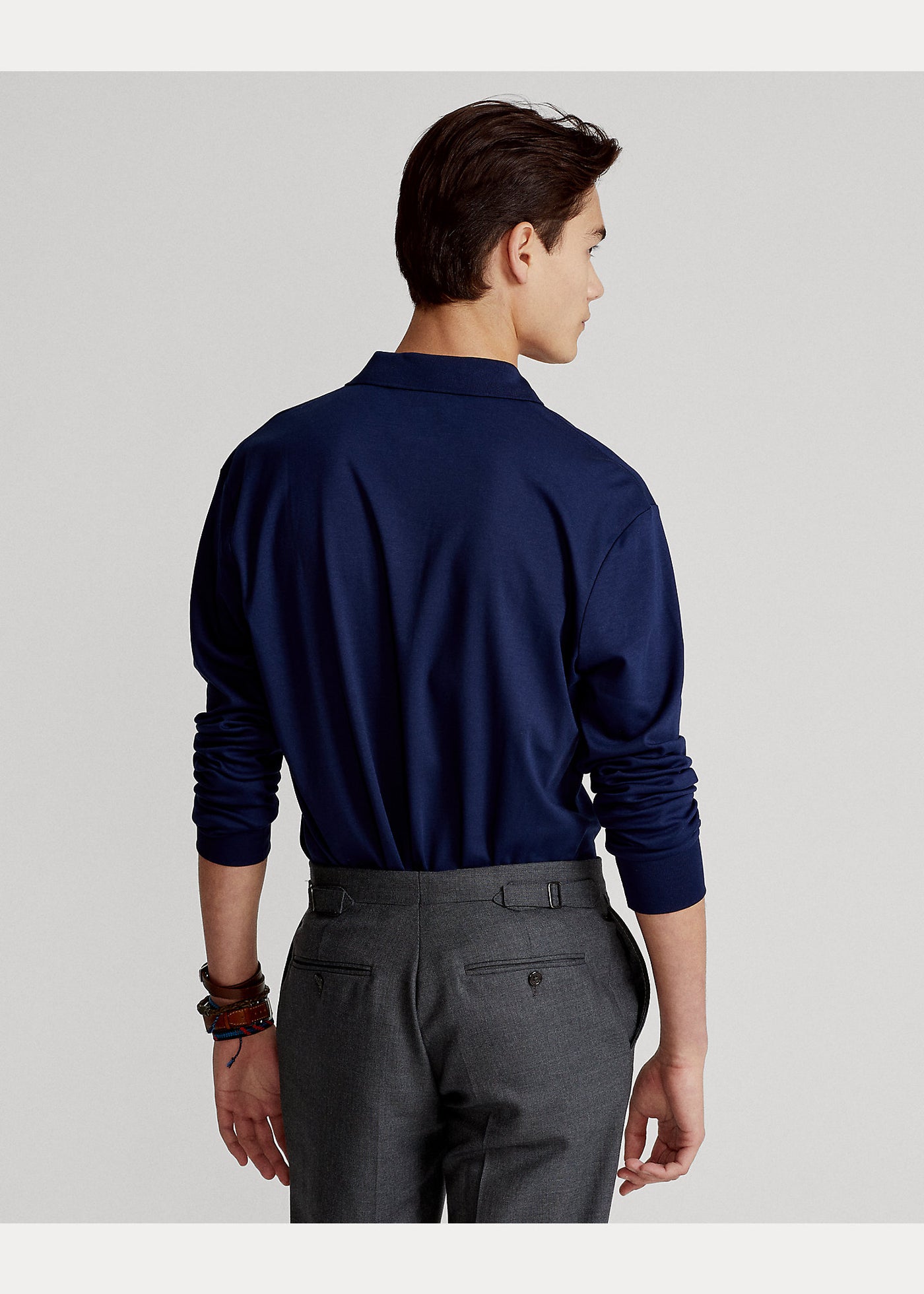 Ralph Lauren Soft Cotton Interlock Custom Slim Fit Polo Shirt | Refined Navy