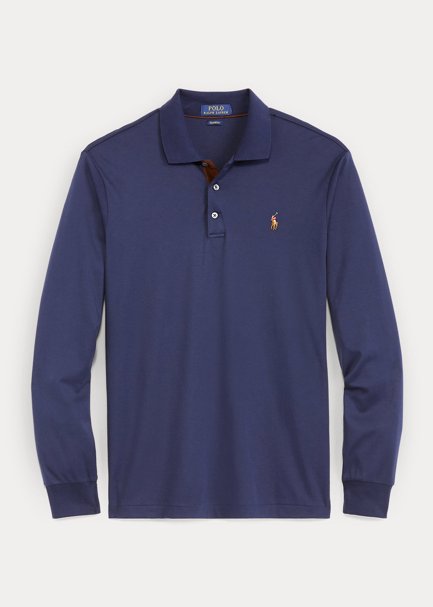 Ralph Lauren Soft Cotton Interlock Custom Slim Fit Polo Shirt | Refined Navy