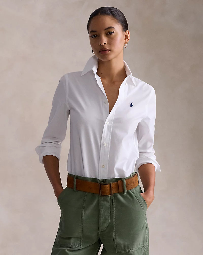 Ralph Lauren Stretch Slim Fit Cotton Shirt | White