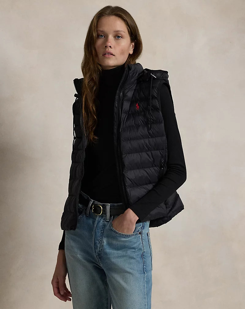 Ralph Lauren Water-Repellent Packable Gilet | Black