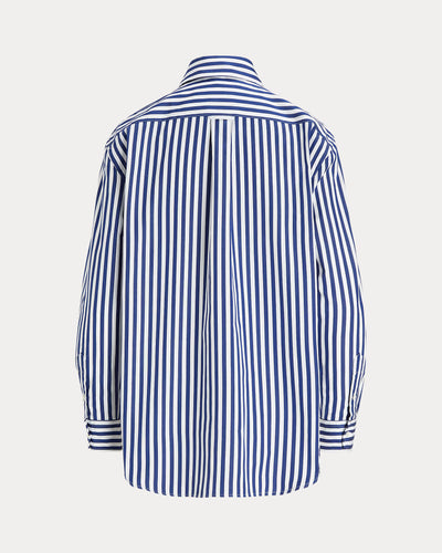 Ralph Lauren Oversize Fit Striped Cotton Shirt | Royal/White