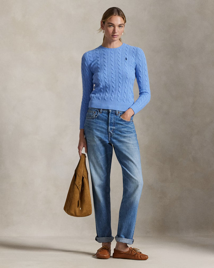 Ralph Lauren Cable Wool-Cashmere Crewneck Jumper | Litchfield Blue