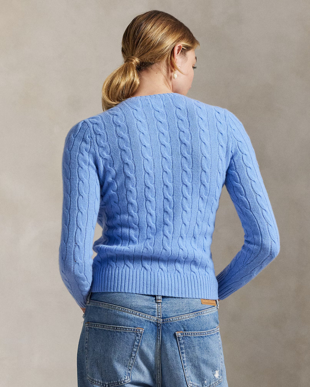 Ralph Lauren Cable Wool-Cashmere Crewneck Jumper | Litchfield Blue