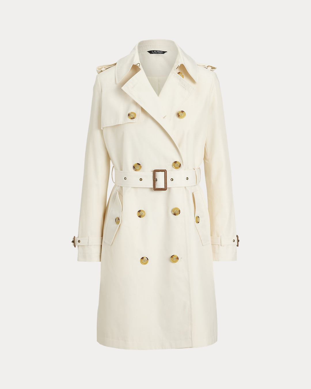 Lauren Ralph Lauren Double-Breasted Cotton-Blend Trench Coat | Cream