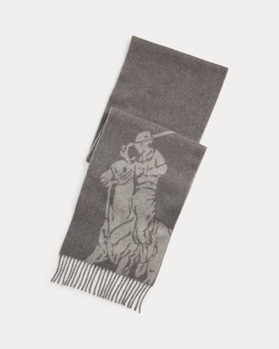 Ralph Lauren Big Pony Wool-Blend Scarf | Med Grey/Light Grey