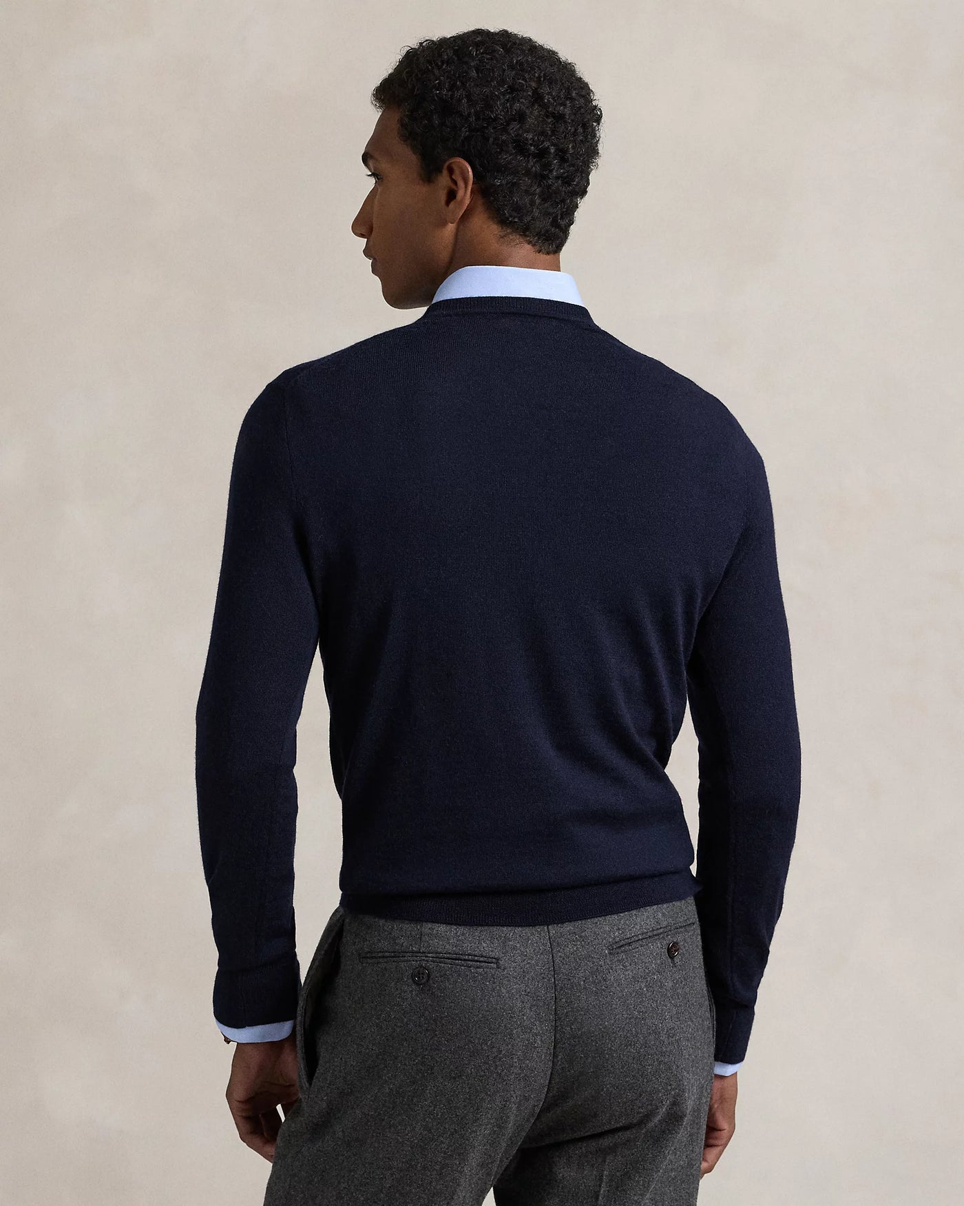 Ralph Lauren Slim Fit Washable Wool Crewneck Jumper | Hunter Navy