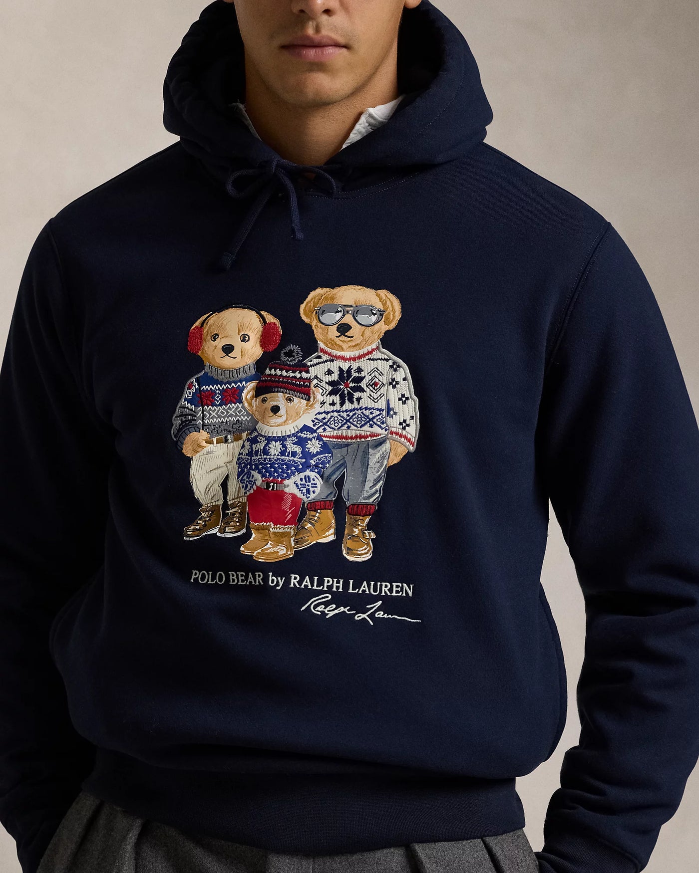 Ralph Lauren Polo Bear Family Fleece Hoodie | Navy