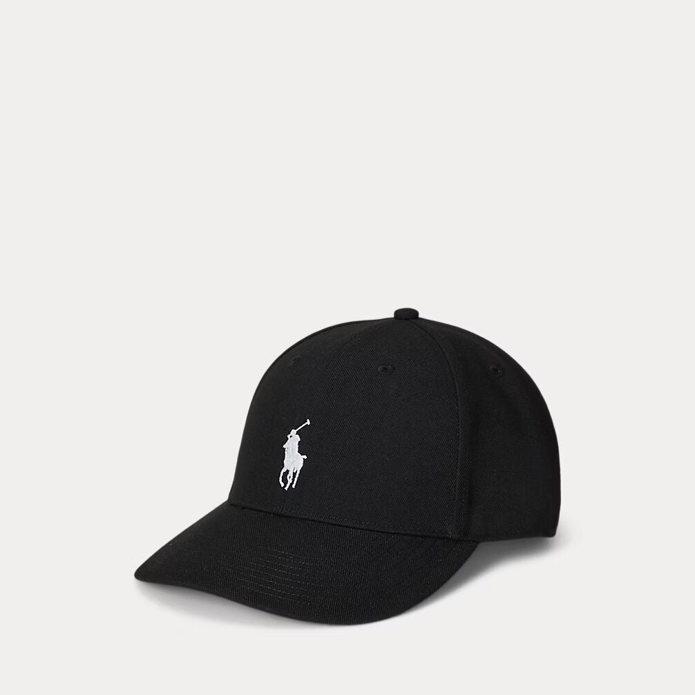 Ralph Lauren Twill High-Crown Ball Cap | Black