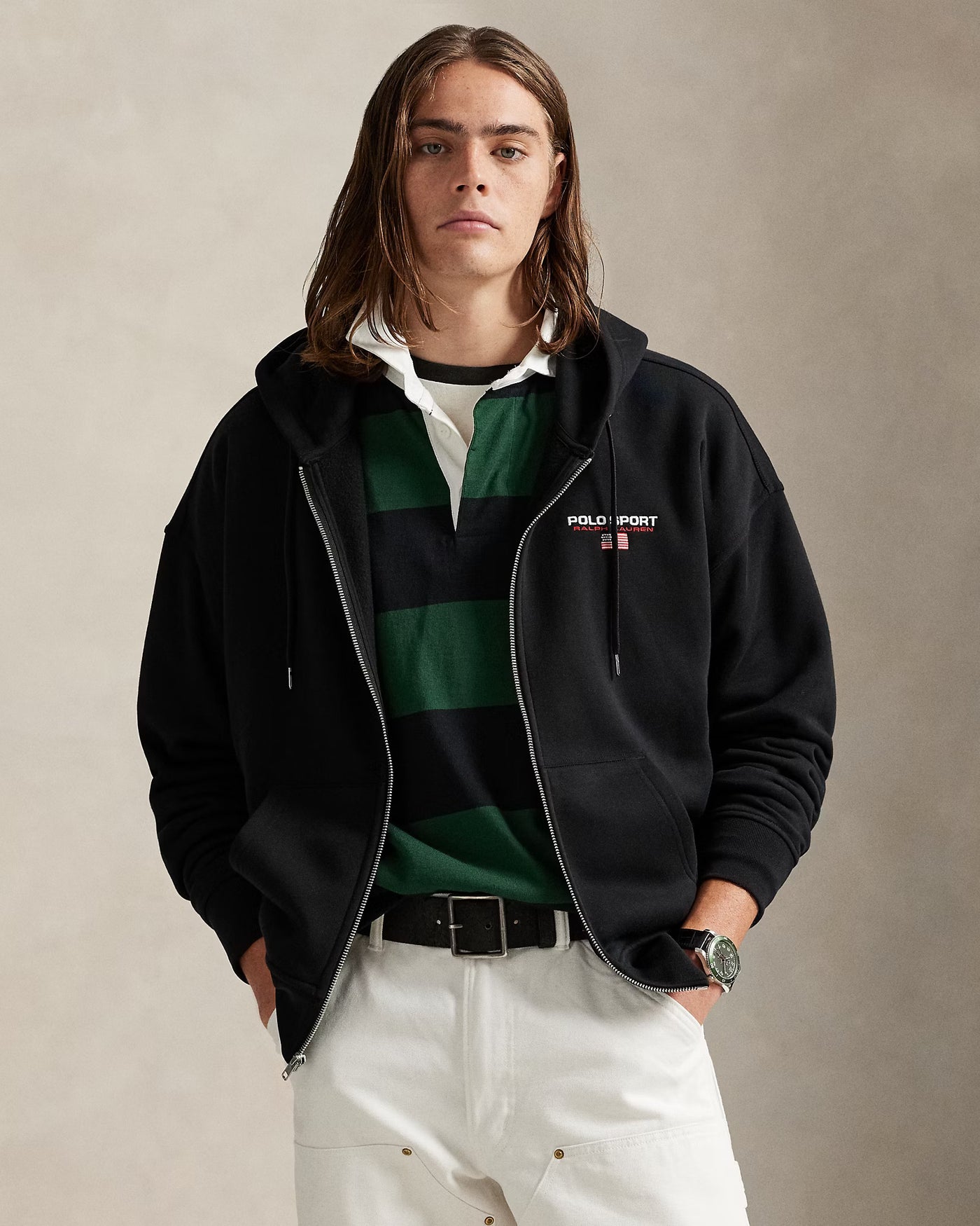 Ralph Lauren Relaxed Fit Polo Hoodie | Black