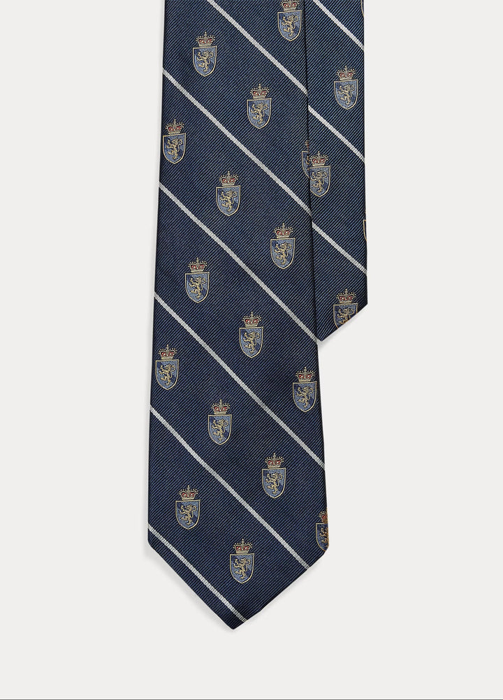 Ralph Lauren Striped Silk Repp Club Tie | Navy