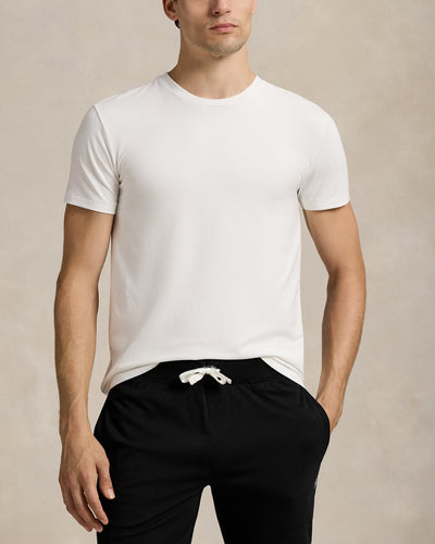 Ralph Lauren Stretch Cotton Crew Undershirt 3-Pack | Black/White/Grey