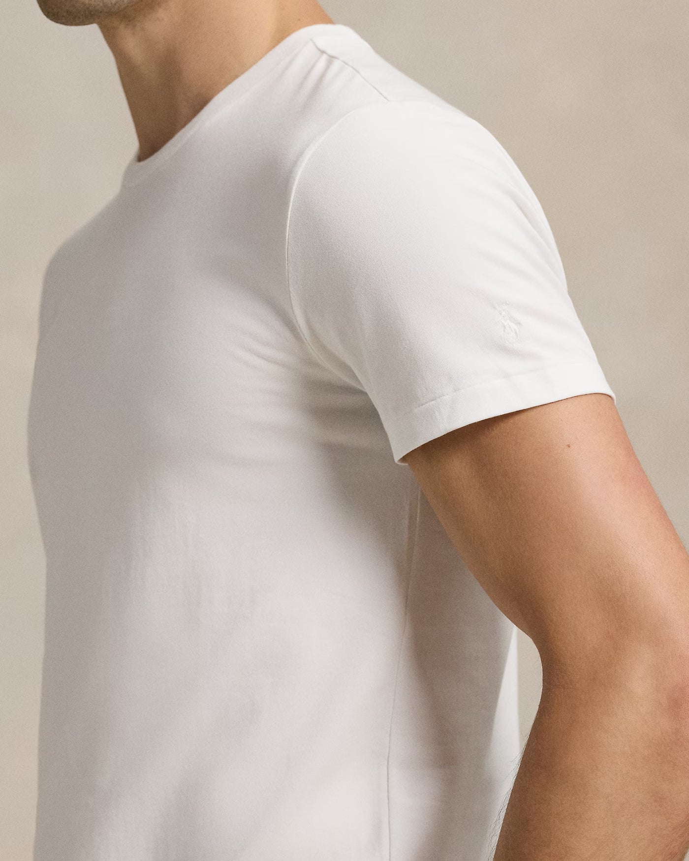 Ralph Lauren Stretch Cotton Crew Undershirt 3-Pack | Black/White/Grey