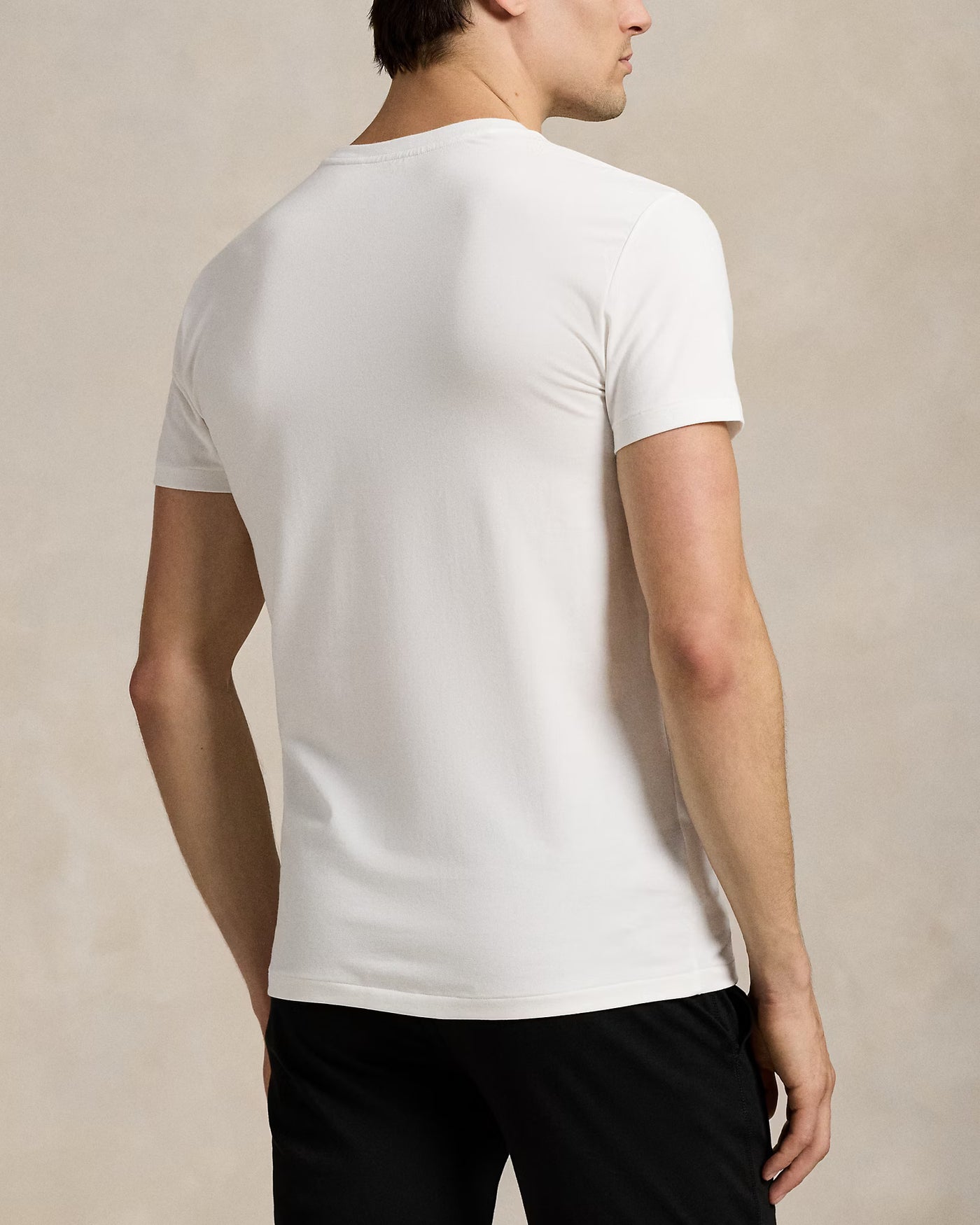 Ralph Lauren Stretch Cotton Crew Undershirt 3-Pack | Black/White/Grey