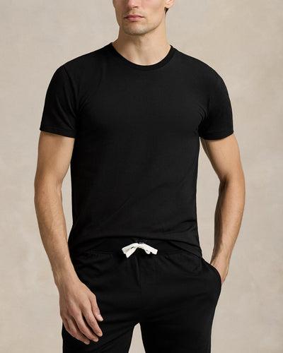Ralph Lauren Stretch Cotton Crew Undershirt 3-Pack | Black/White/Grey