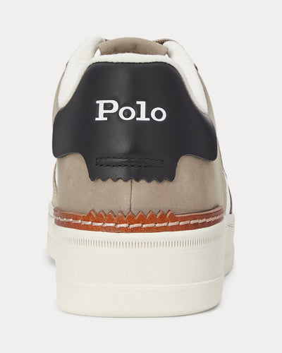 Ralph Lauren Masters Court Nubuck & Leather Trainer | White/Tonal Milkshake