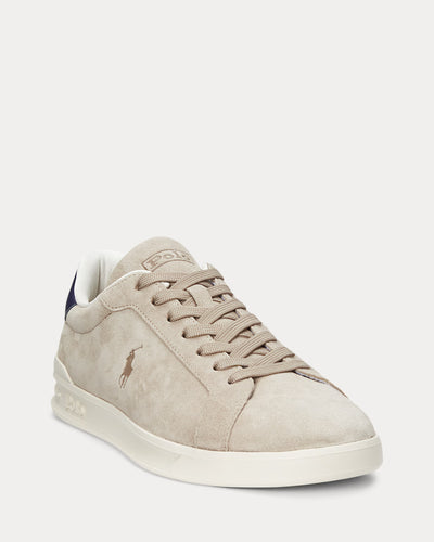 Ralph Lauren Heritage Court II Suede Trainer | Milkshake/Navy