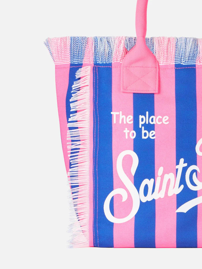 MC2 Saint Barth Vanity Canvas Shoulder Bag | Fuchsia/Blue