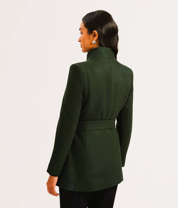 Ted Baker Rosess Short Belted Wool Wrap Coat | Dark Green