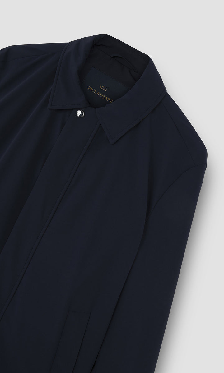 Paul & Shark Typhoon Re-4X4 Stretch Carcoat with Shirt Collar | Navy