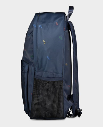 Paul & Shark Backpack with Sharks Multicolor Print | Navy