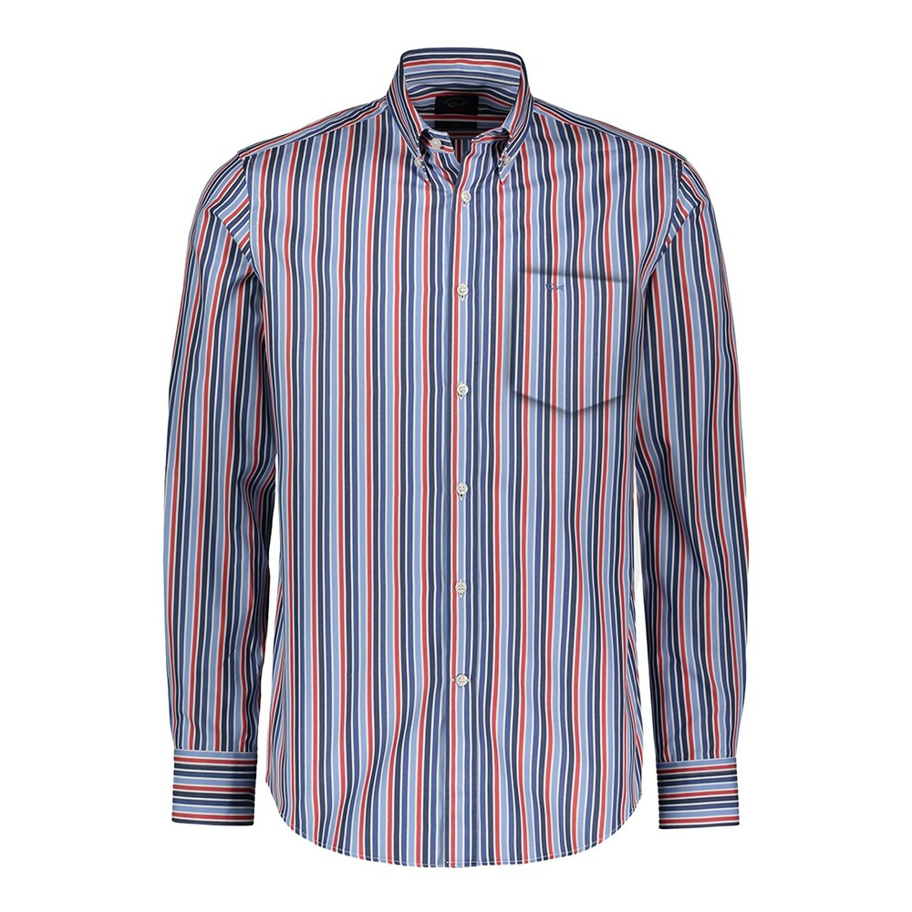 Paul & Shark Cotton Shirt with Stripes | Blue