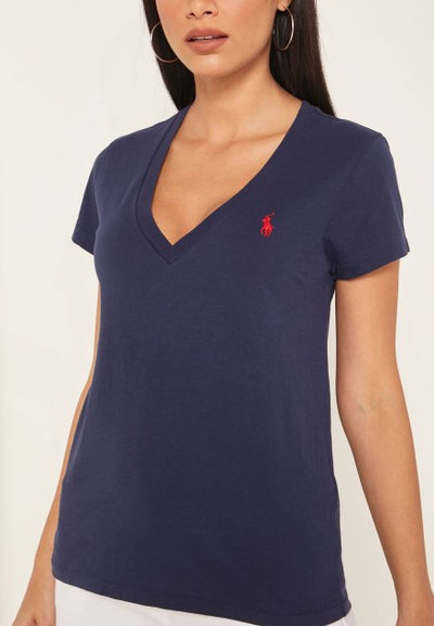 Ralph Lauren Cotton Jersey V-neck T-Shirt | Cruise Navy