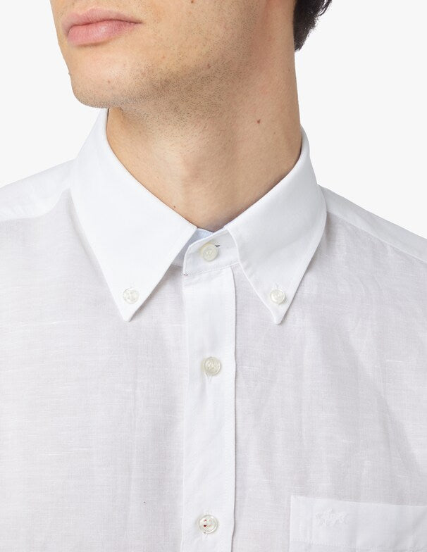 Paul & Shark Linen Cotton Shirt | White