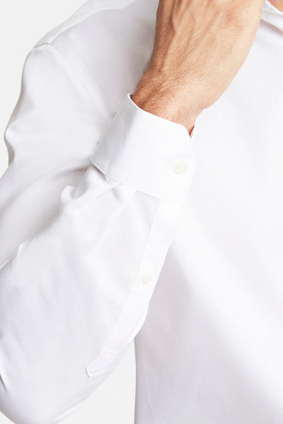 Lindbergh Plain Fine Twill Non Iron Stain Resistant Shirt | White