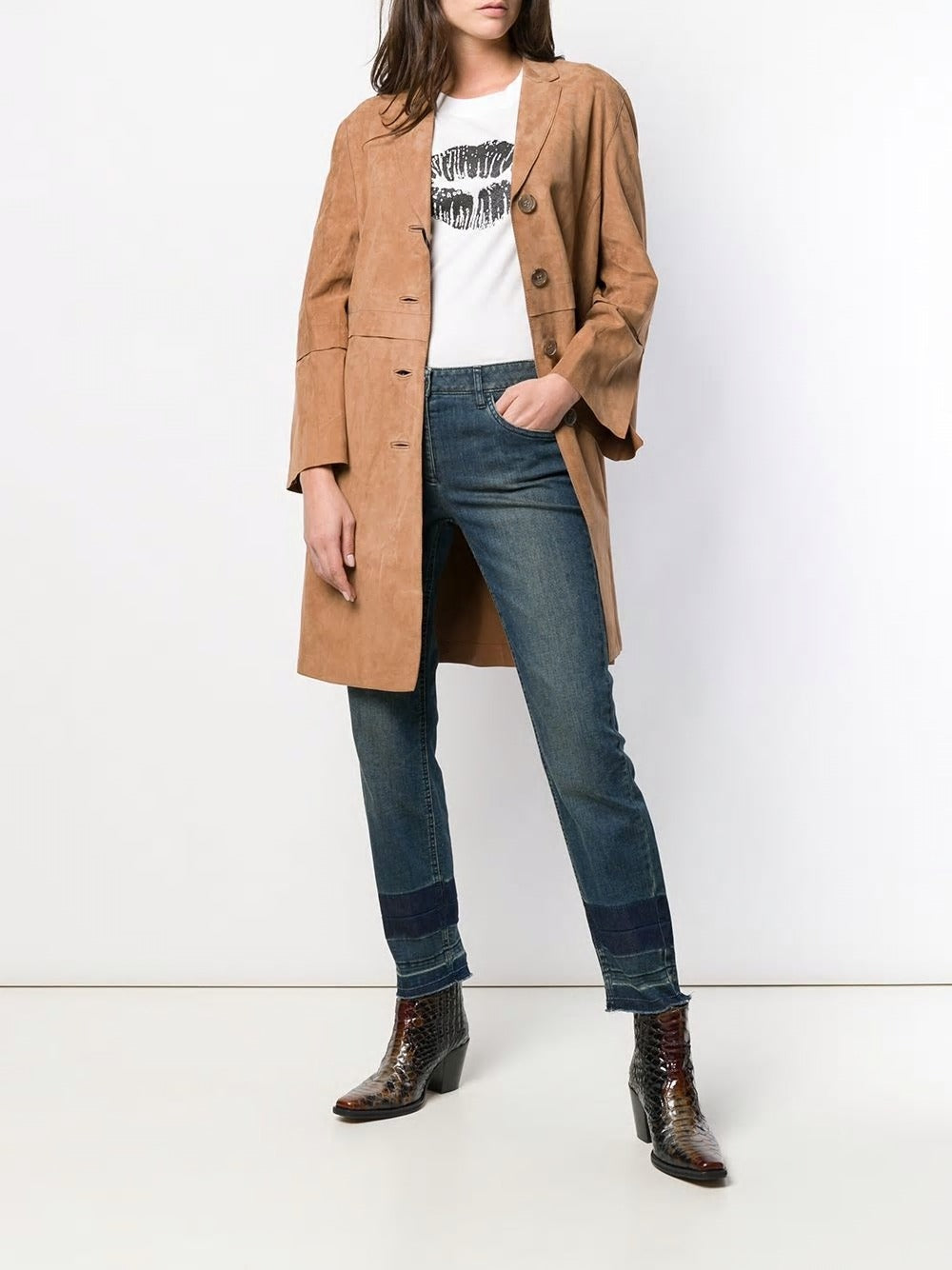 Luisa Cerano T-shirt Lip Print | White