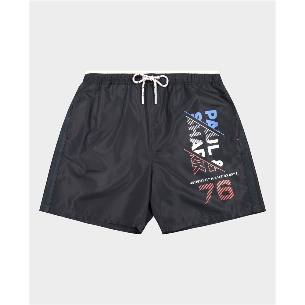 Paul & Shark Save the Sea Swim Shorts with Printed Shark | Navy