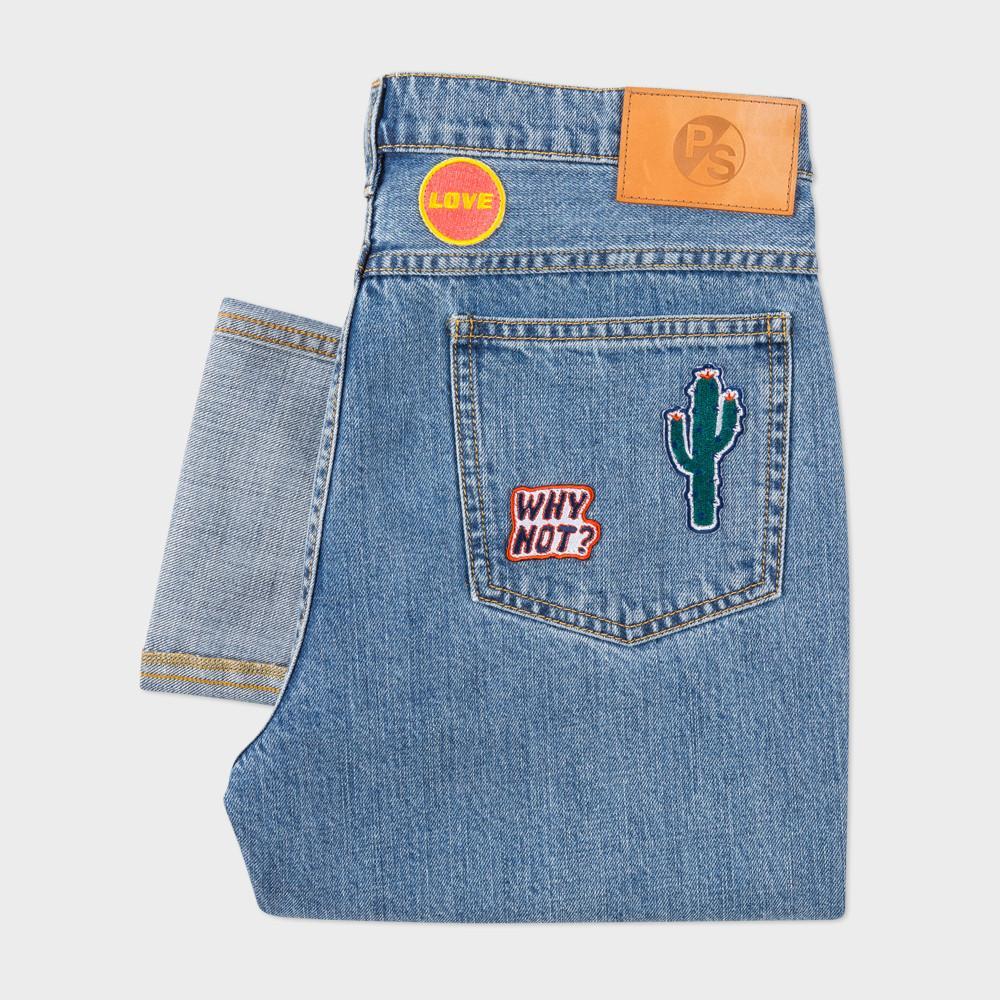 Paul Smith Women's Jeans Paul Smith Jeans Straight-Leg Turn-Up With Embroidered Patches | JEANS