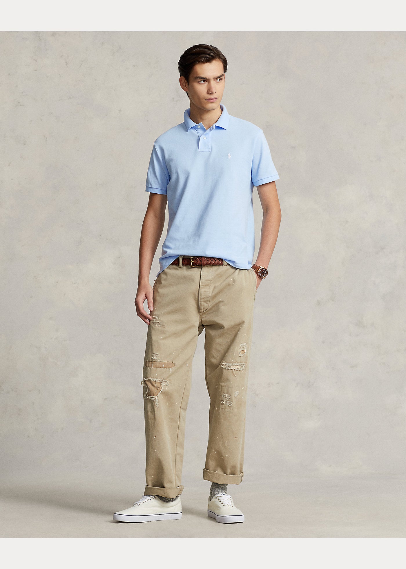 Ralph Lauren Custom Slim Fit Mesh Polo Shirt | Elite Blue