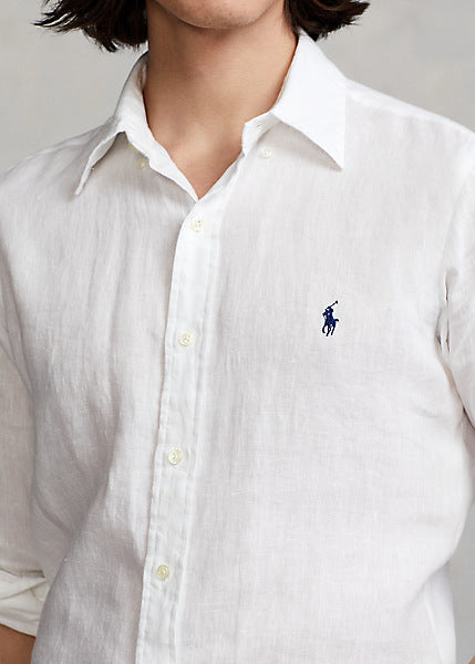 Ralph Lauren Custom Fit Linen Shirt | White