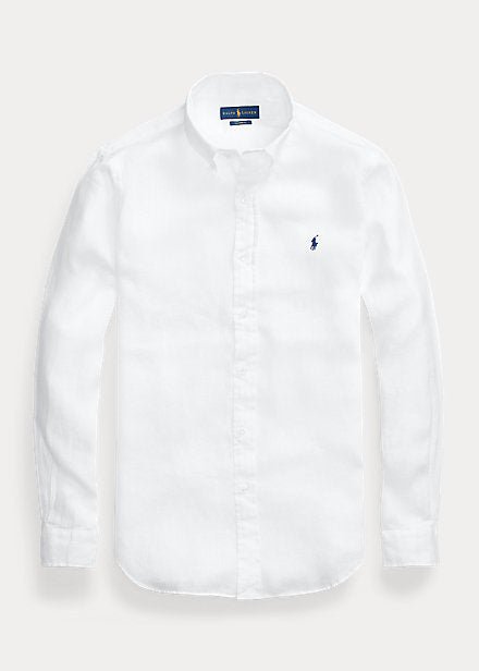 Ralph Lauren Custom Fit Linen Shirt | White