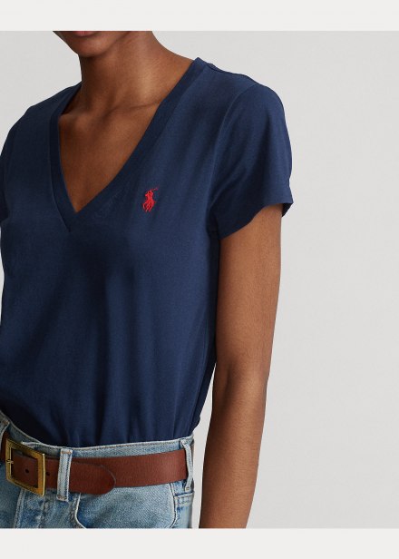 Ralph Lauren Cotton Jersey V-neck T-Shirt | Cruise Navy