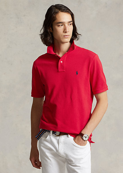 Ralph Lauren Custom Slim Fit Mesh Polo Shirt | Red