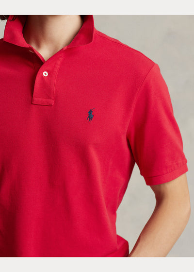 Ralph Lauren Custom Slim Fit Mesh Polo Shirt | Red