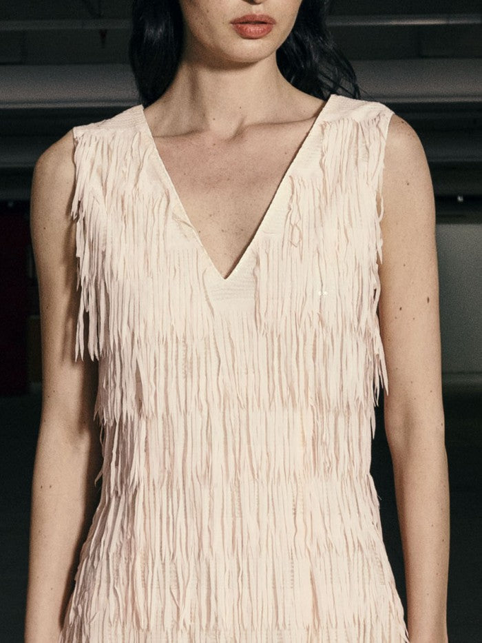 Anonyme Dress Sequin Sheath Frayed Carine | Pink