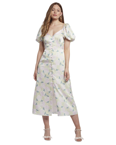 Ted Baker Ledaah Puff Sleeve Midi Tea Dress | Lilac