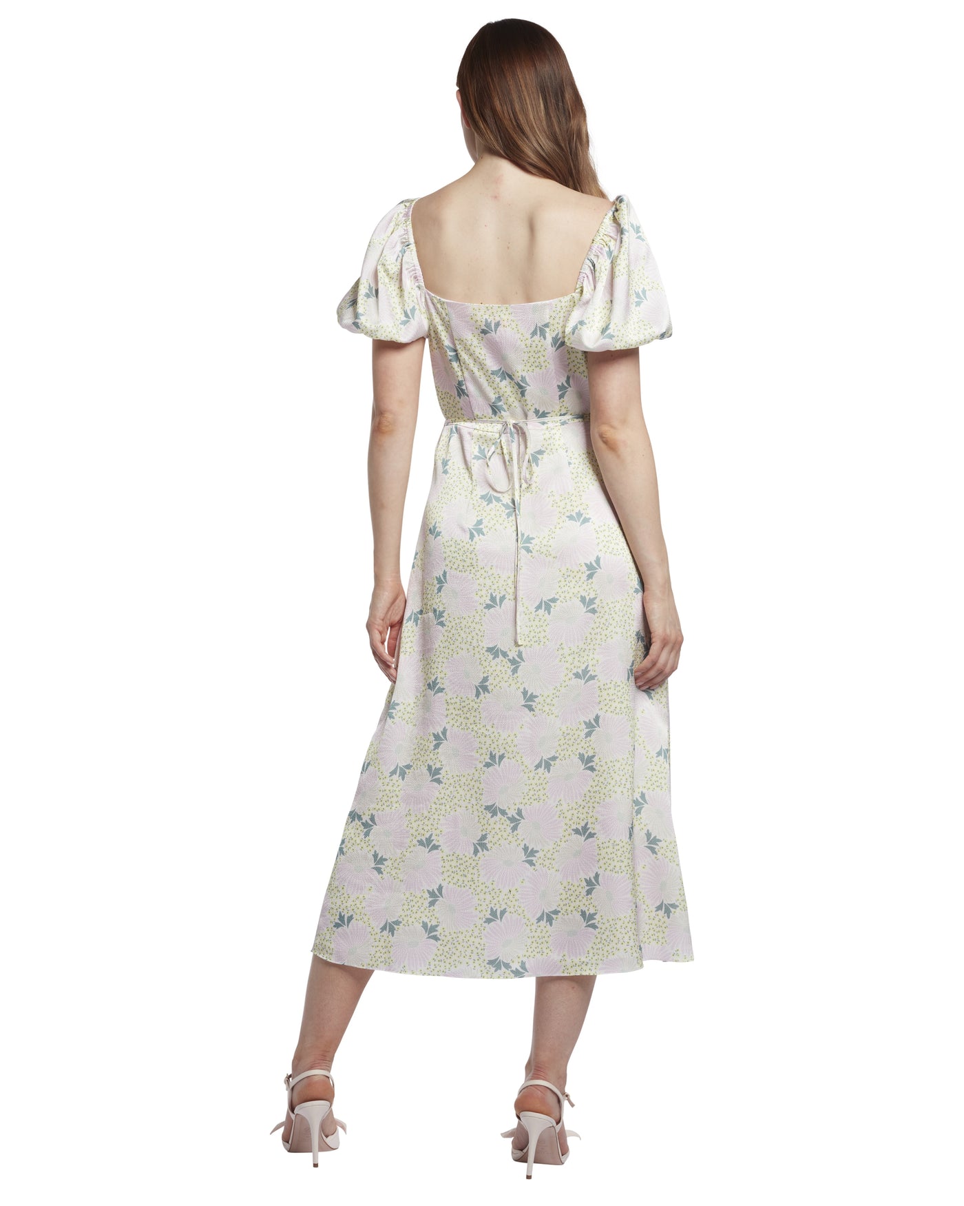 Ted Baker Ledaah Puff Sleeve Midi Tea Dress | Lilac